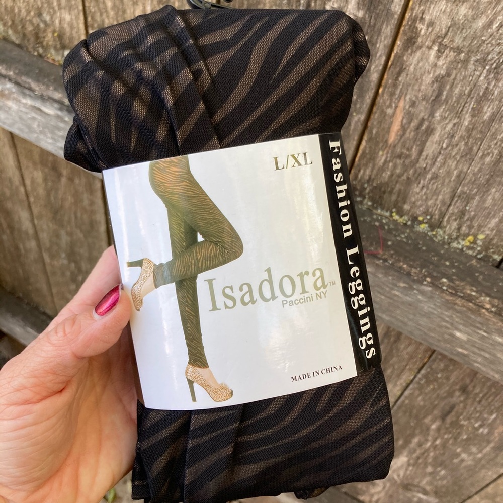 Isadora Paccini NY Fashion Leggings, Zebra Print
